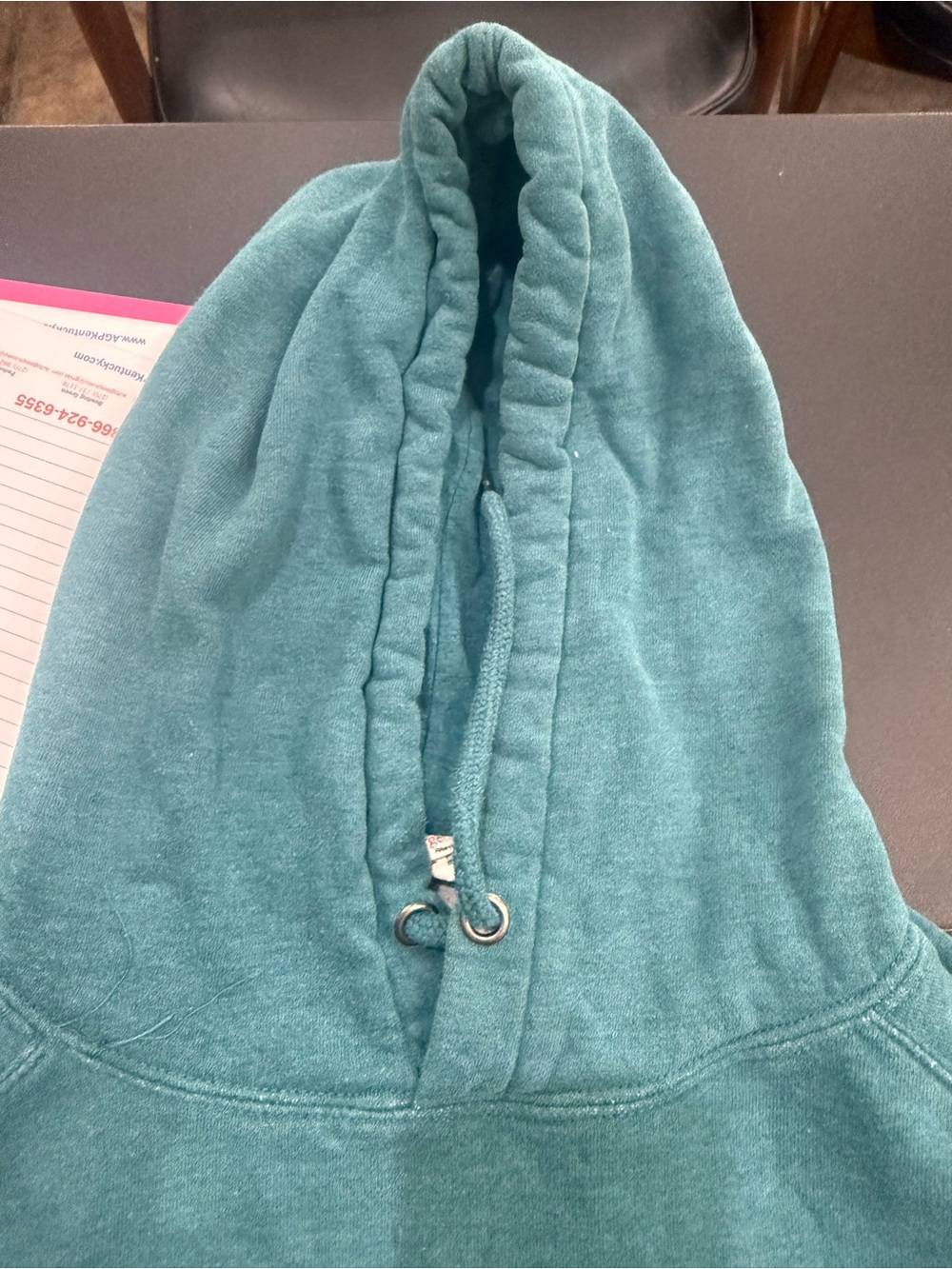 The Black Dog Teal Pullover Hoodie with Subtle Logo - Picture 11 of 13
